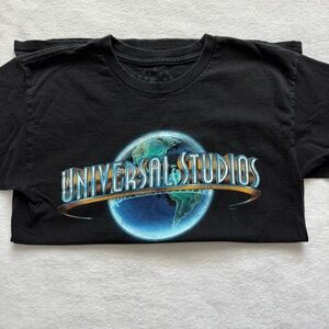 Universal Studios Logo T-shirt Black Globe Image Adult Size S